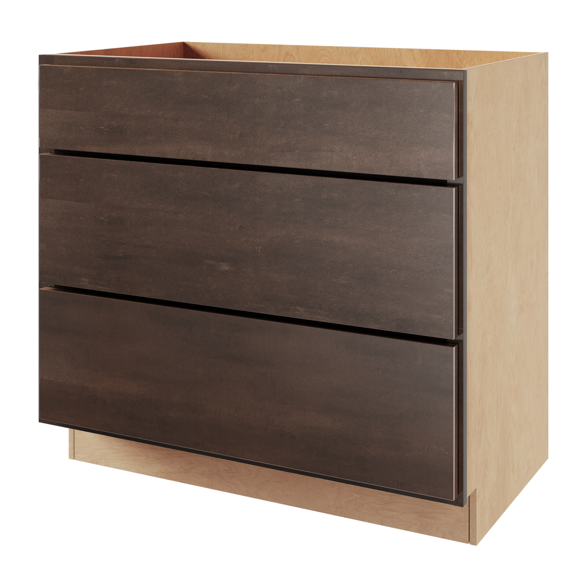 Amishwerks Espresso Base Cabinets Espresso 18" 3-Drawer Base Cabinet