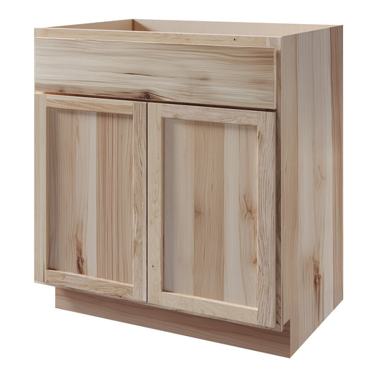 Amishwerks Hickory Unfinished Bathroom Vanities Hickory Unfinished 30" Bathroom Vanity Sink Base Cabinet