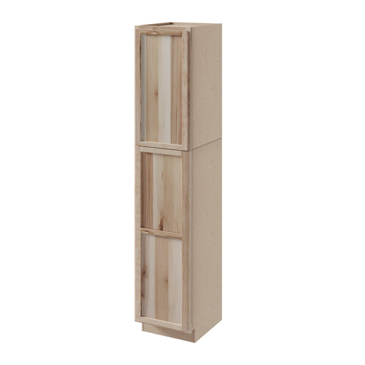 Amishwerks Hickory Unfinished Oven and Pantry Cabinets Hickory Unfinished 18" x 84" Tall Pantry Linen Cabinet