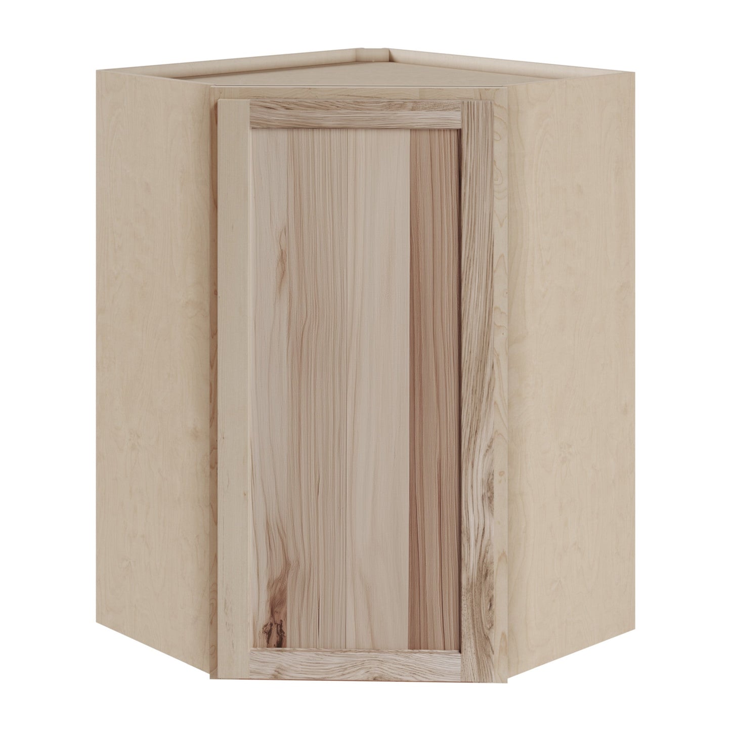 Amishwerks Hickory Unfinished Wall Cabinets Hickory Unfinished 24" x 30" Diagonal Corner Wall Cabinet