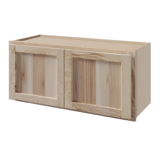 Amishwerks Hickory Unfinished Wall Cabinets Hickory Unfinished 30" x 18" Wall Cabinet