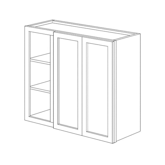 Rustic White Oak Unfinished 39" x 30" Blind Corner Wall Cabinet