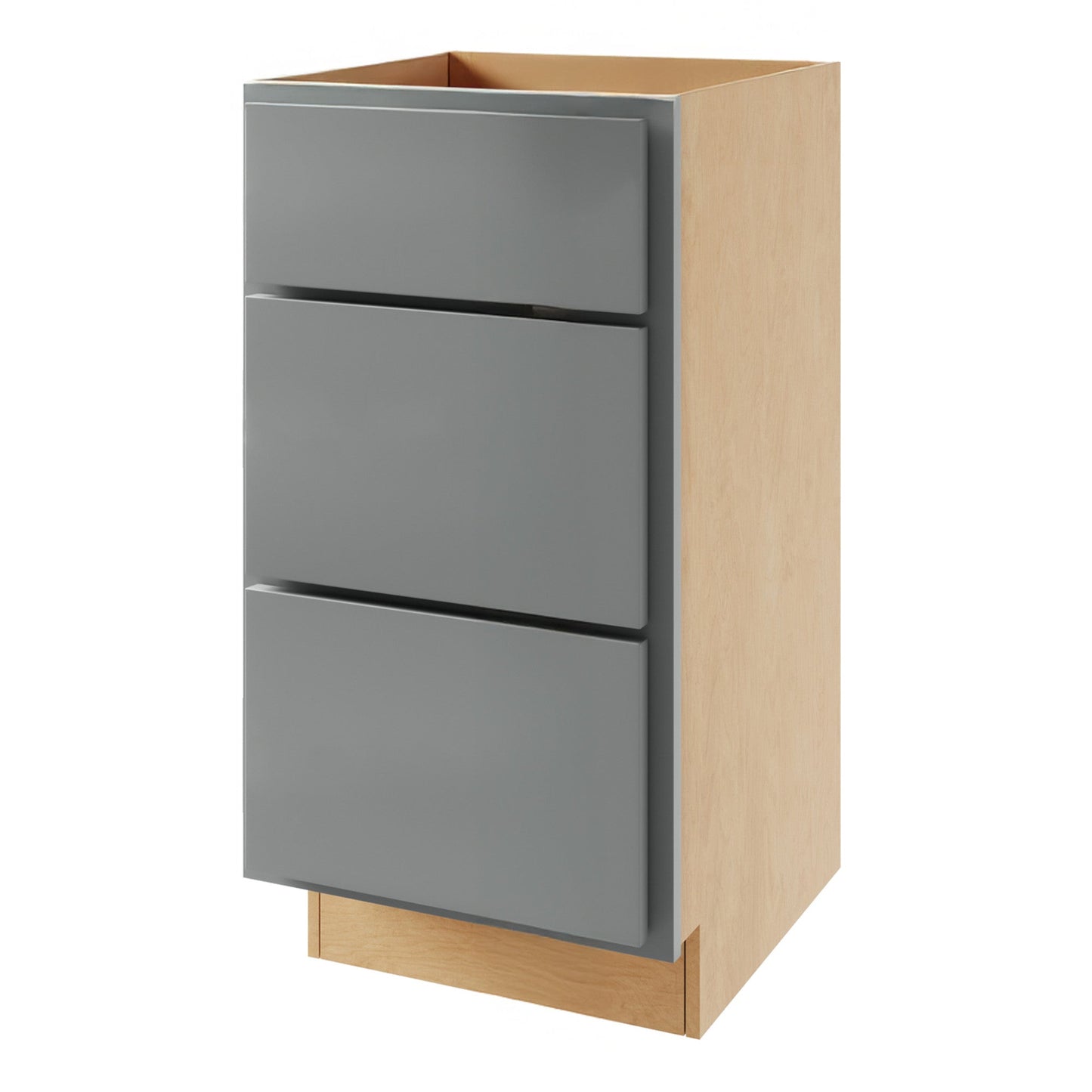 Amishwerks Magnetic Grey Base Cabinets Magnetic Grey 15" 3-Drawer Base Cabinet