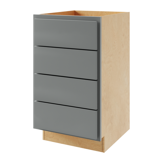 Amishwerks Magnetic Grey Base Cabinets Magnetic Grey 18" 4-Drawer Base Cabinet