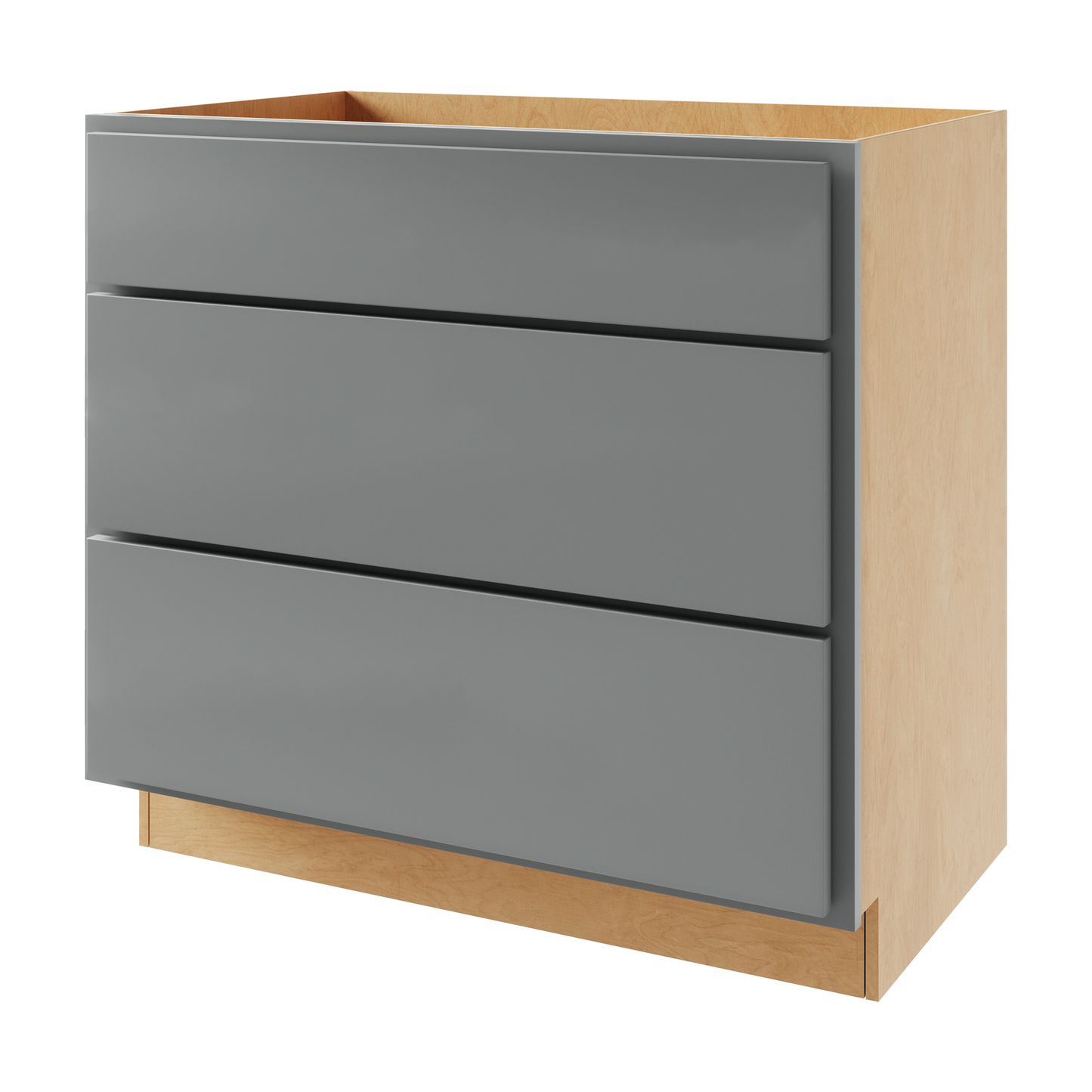 Amishwerks Magnetic Grey Base Cabinets Magnetic Grey 36" 3-Drawer Base Cabinet