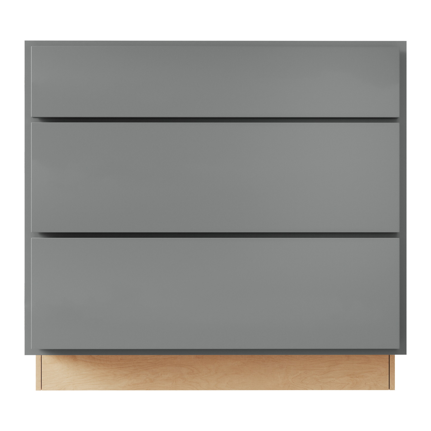 Amishwerks Magnetic Grey Base Cabinets Magnetic Grey 36" 3-Drawer Base Cabinet