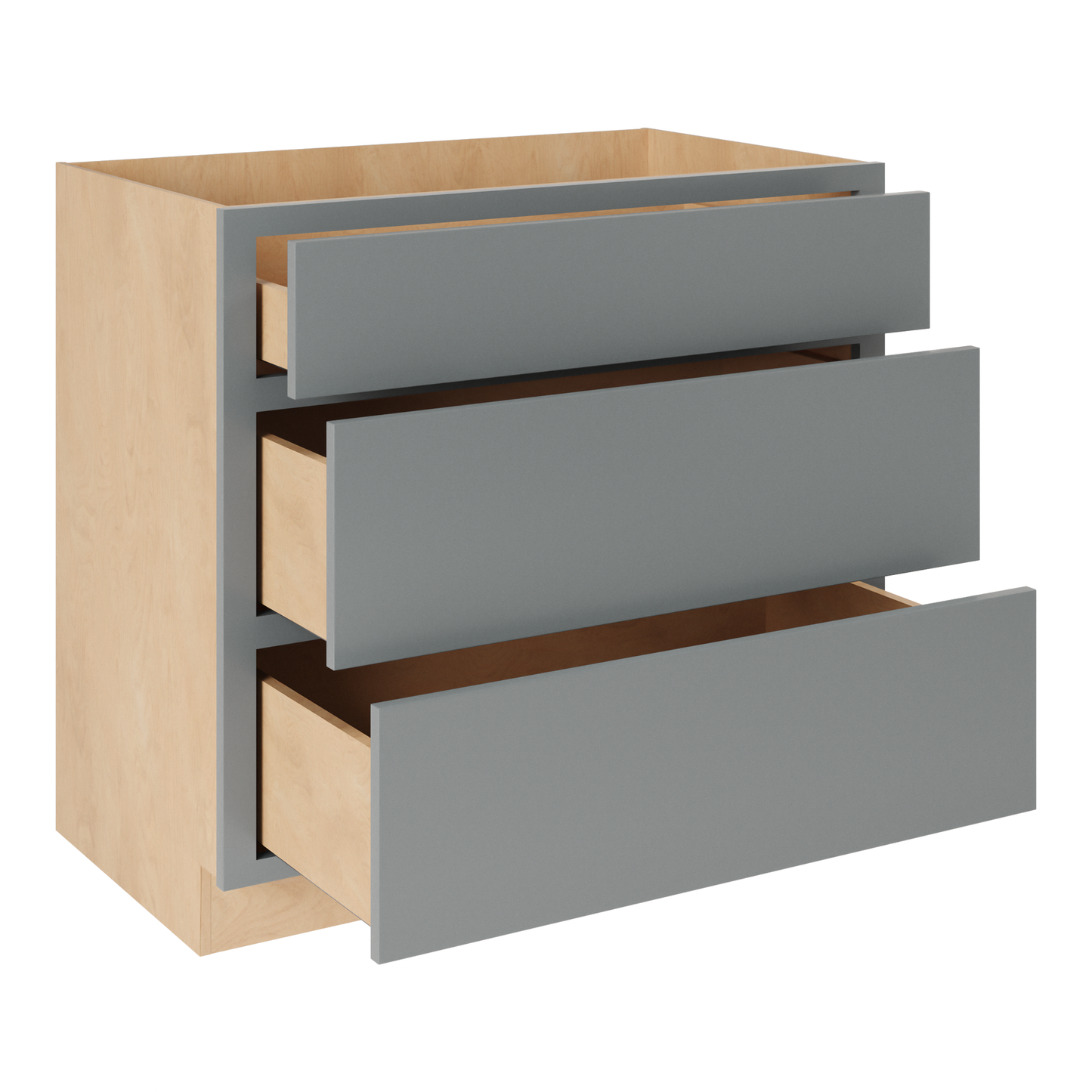 Amishwerks Magnetic Grey Base Cabinets Magnetic Grey 36" 3-Drawer Base Cabinet