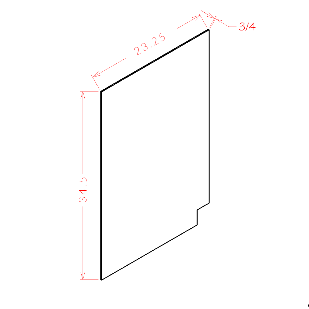 Amishwerks Maple Unfinished Accessories Maple Unfinished Base End Panel (Right)