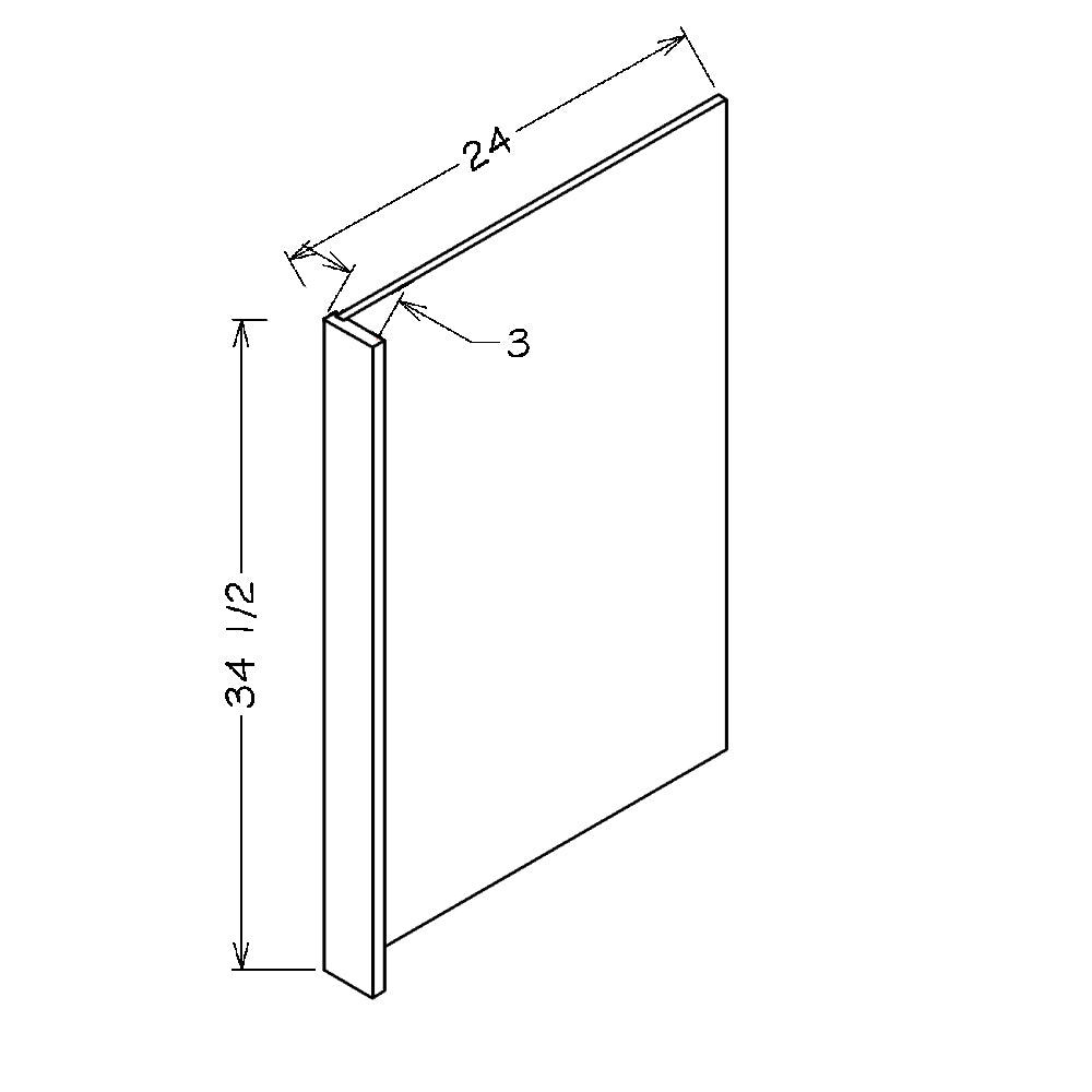 Amishwerks Maple Unfinished Accessories Maple Unfinished Dishwasher Base End Panel