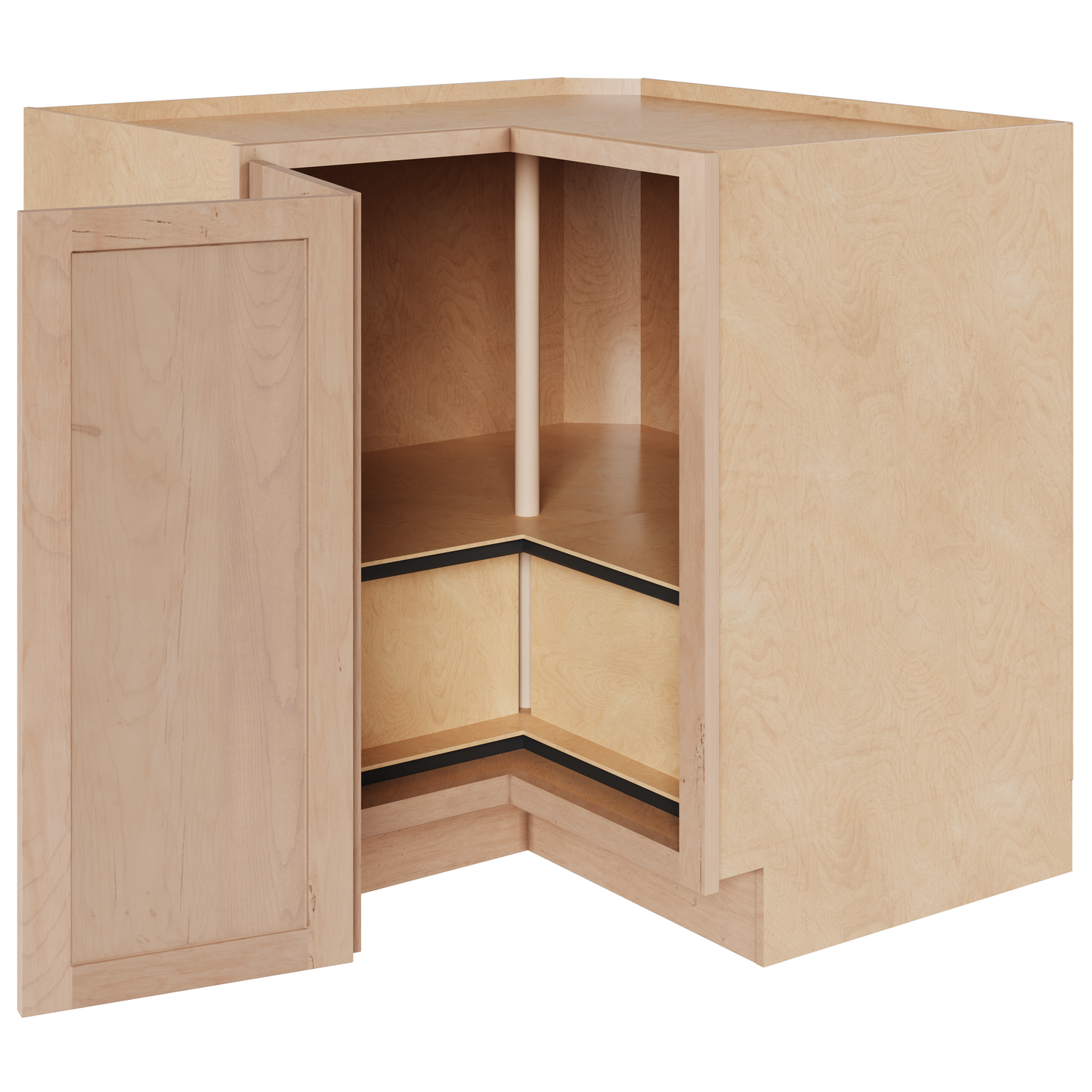 Amishwerks Maple Unfinished Base Cabinets Maple Unfinished 36" Lazy Susan Corner Base Cabinet