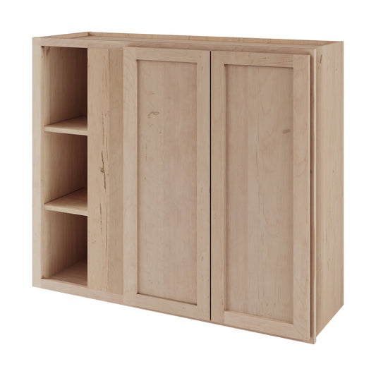 Amishwerks Maple Unfinished Wall Cabinets Maple Unfinished 39" x 42" Blind Corner Wall Cabinet