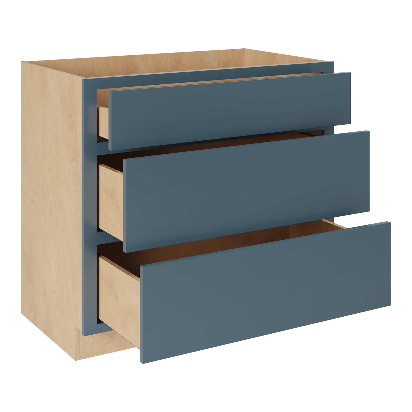 Amishwerks Needlepoint Navy Blue Base Cabinets Needlepoint Navy Blue 36" 3-Drawer Base Cabinet
