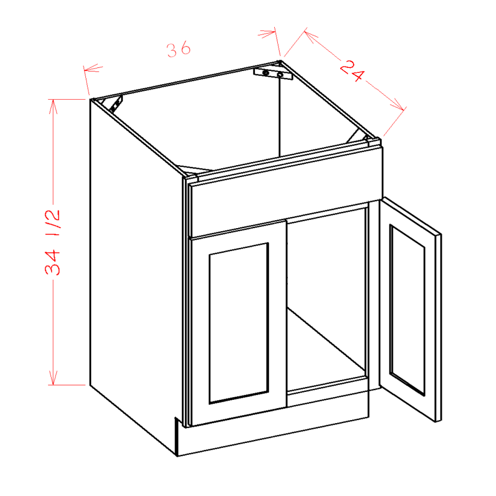 Amishwerks Provincial Base Cabinets Provincial 36" Sink Base Cabinet