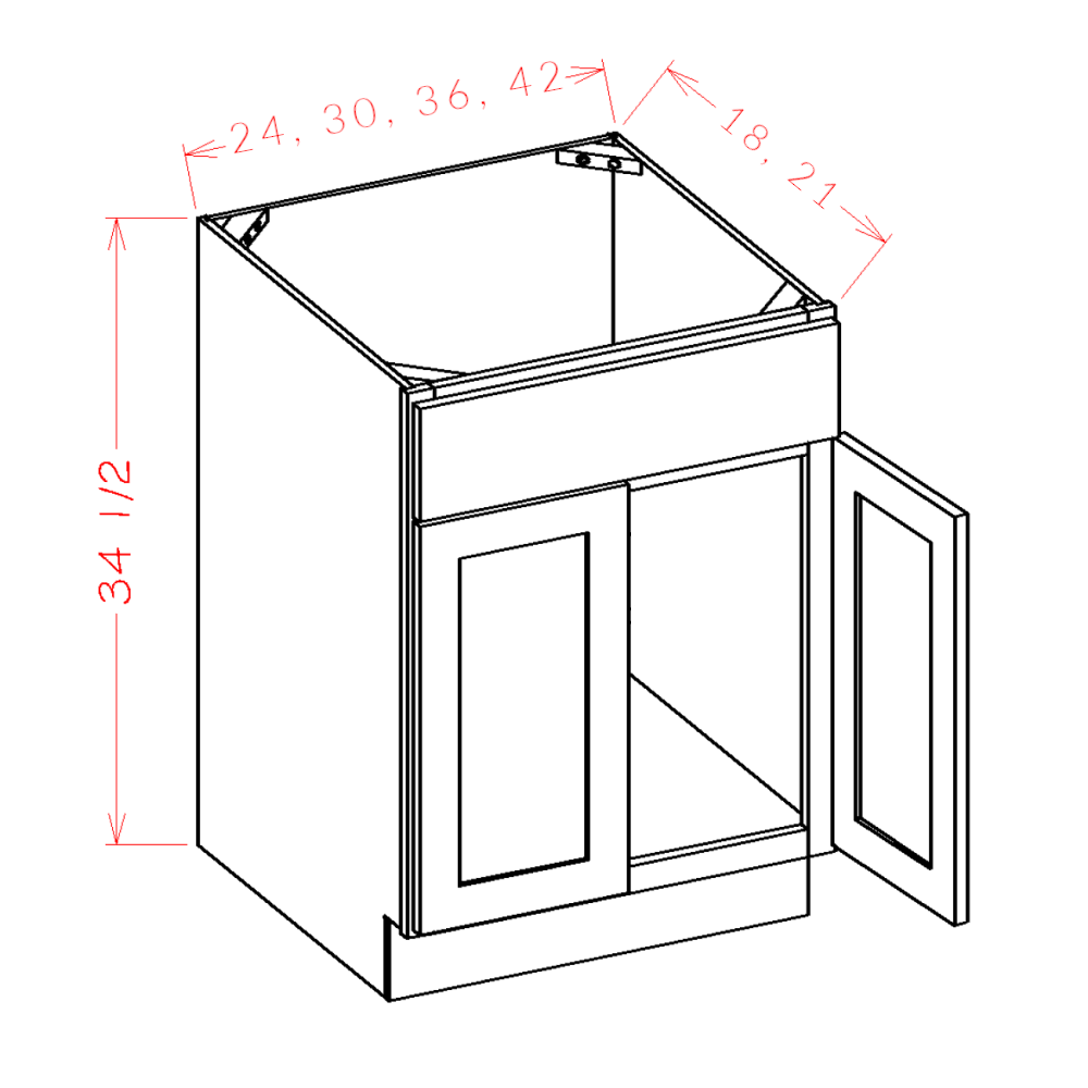 Pure White 30" Bathroom Vanity Sink Base Cabinet