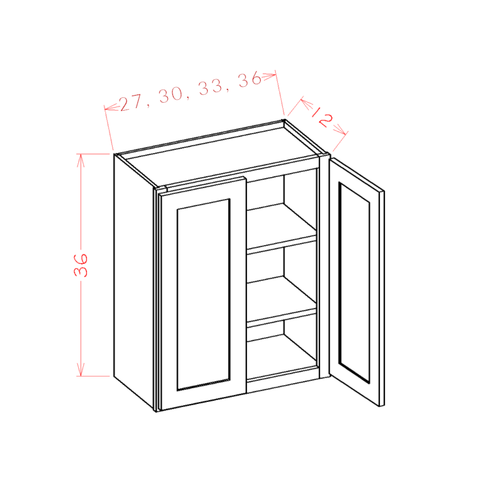 Amishwerks Pure White Wall Cabinets Pure White 27" x 36" Wall Cabinet