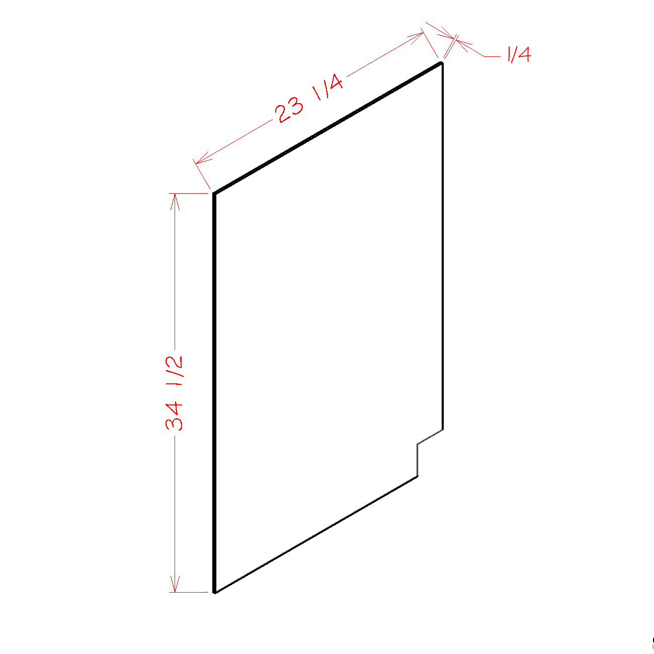 Amishwerks Rustic Hickory Accessories Rustic Hickory Base End Panel (Right)