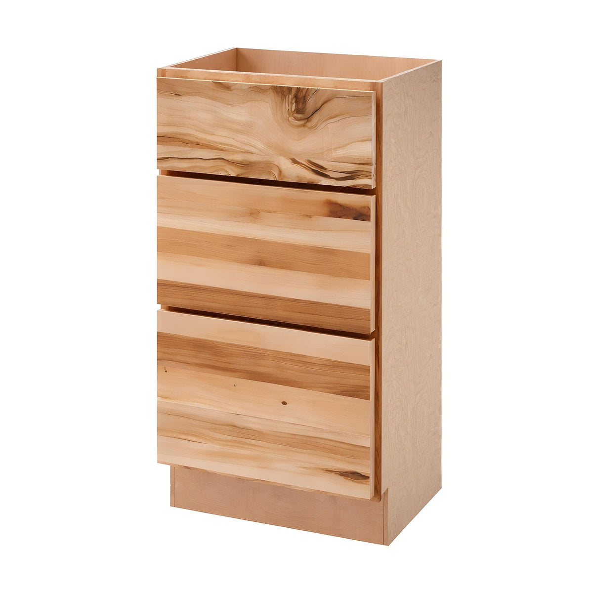 Amishwerks Rustic Hickory Base Cabinets Rustic Hickory 15" 3-Drawer Base Cabinet