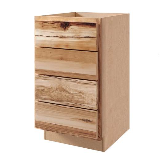 Amishwerks Rustic Hickory Base Cabinets Rustic Hickory 18" 4-Drawer Base Cabinet