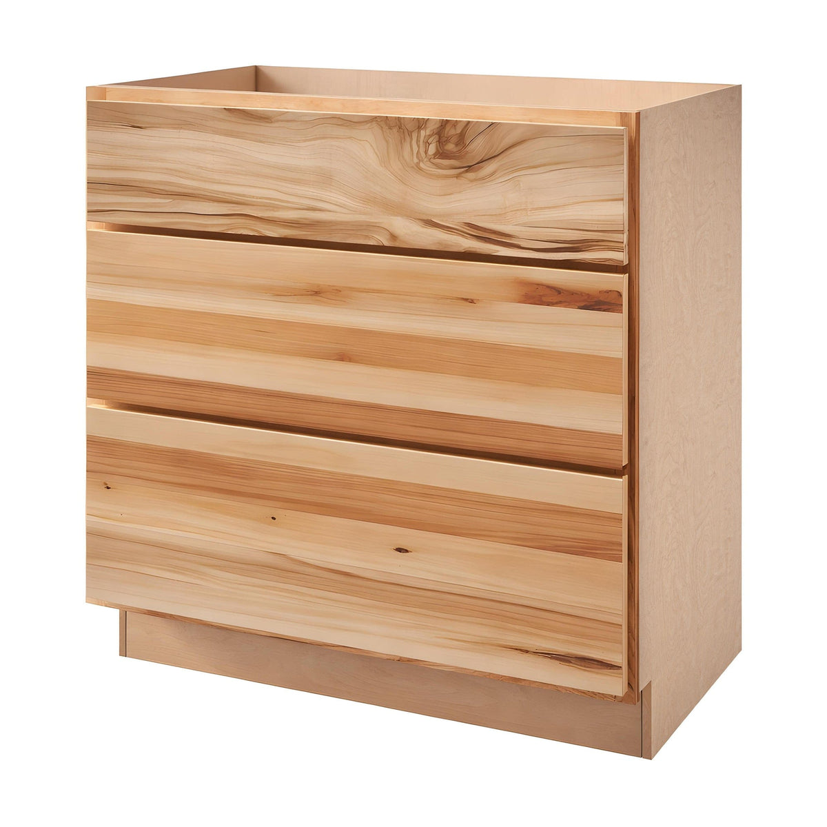 Amishwerks Rustic Hickory Base Cabinets Rustic Hickory 30" 3-Drawer Base Cabinet