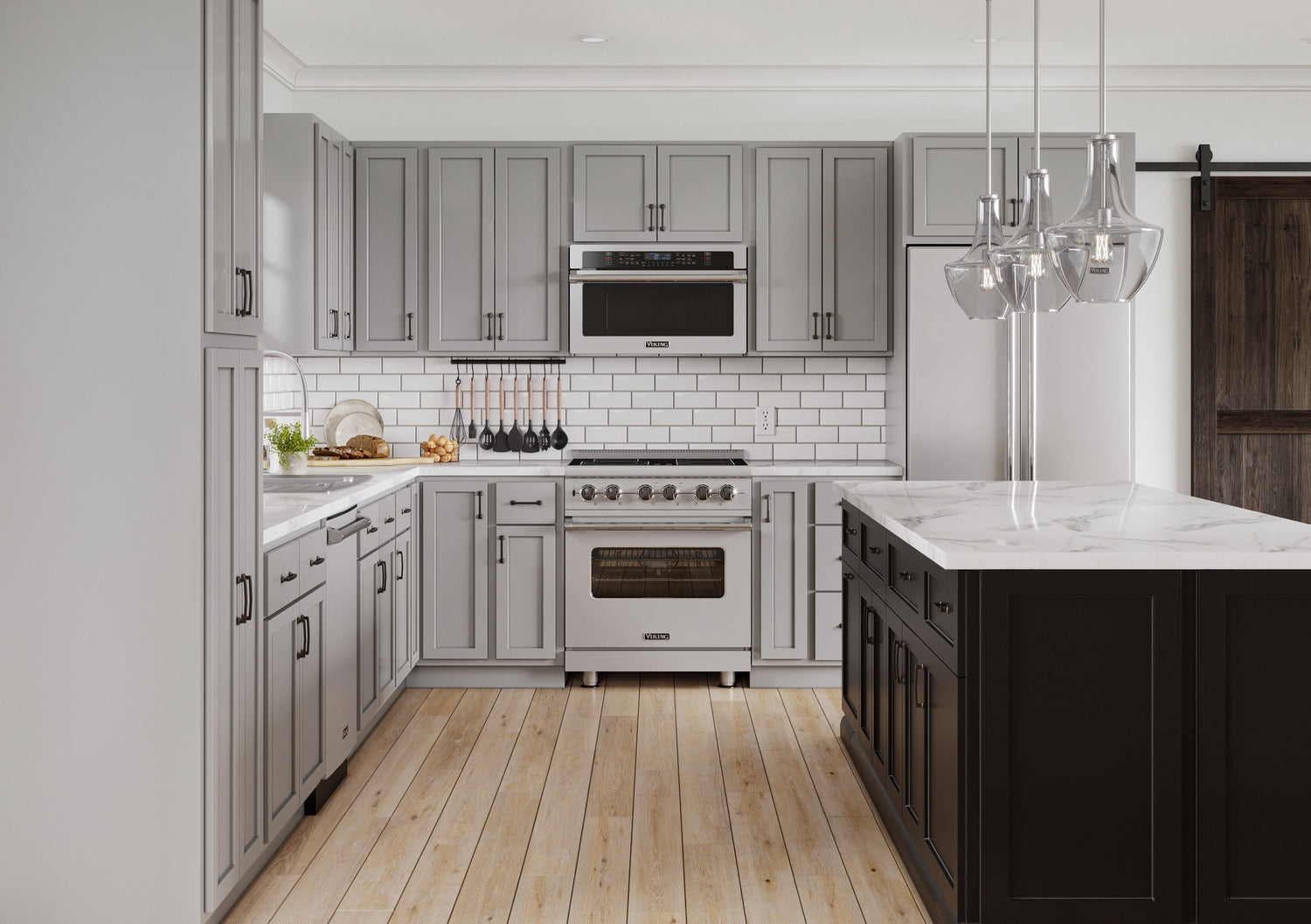 Backwoods Cabinetry 10x10 L-Shaped Magnetic Grey Kitchen Cabinets - 10x10 L-Shaped Kitchen Design Layout