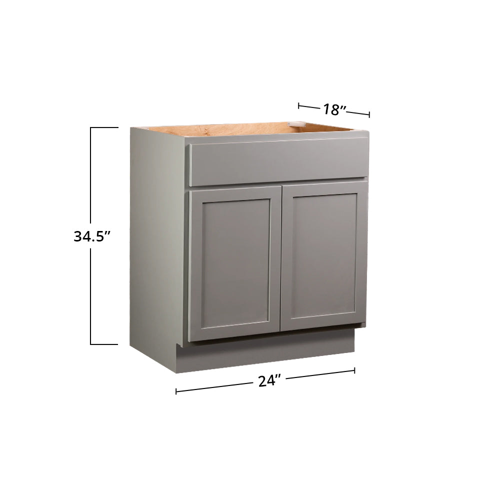 Backwoods Cabinetry Magnetic Grey Bathroom Vanities Magnetic Grey 24" Bathroom Vanity Sink Base Cabinet
