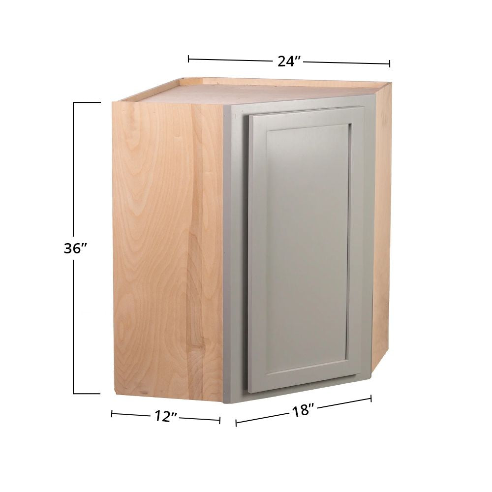 Amishwerks Magnetic Grey Wall Cabinets Magnetic Grey 24" x 36" Diagonal Corner Wall Cabinet