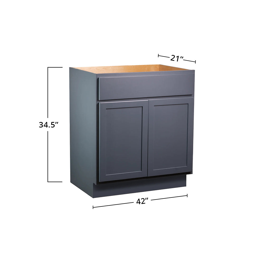 Backwoods Cabinetry Needlepoint Navy Blue Bathroom Vanities Needlepoint Navy Blue 42" Bathroom Vanity Sink Base Cabinet