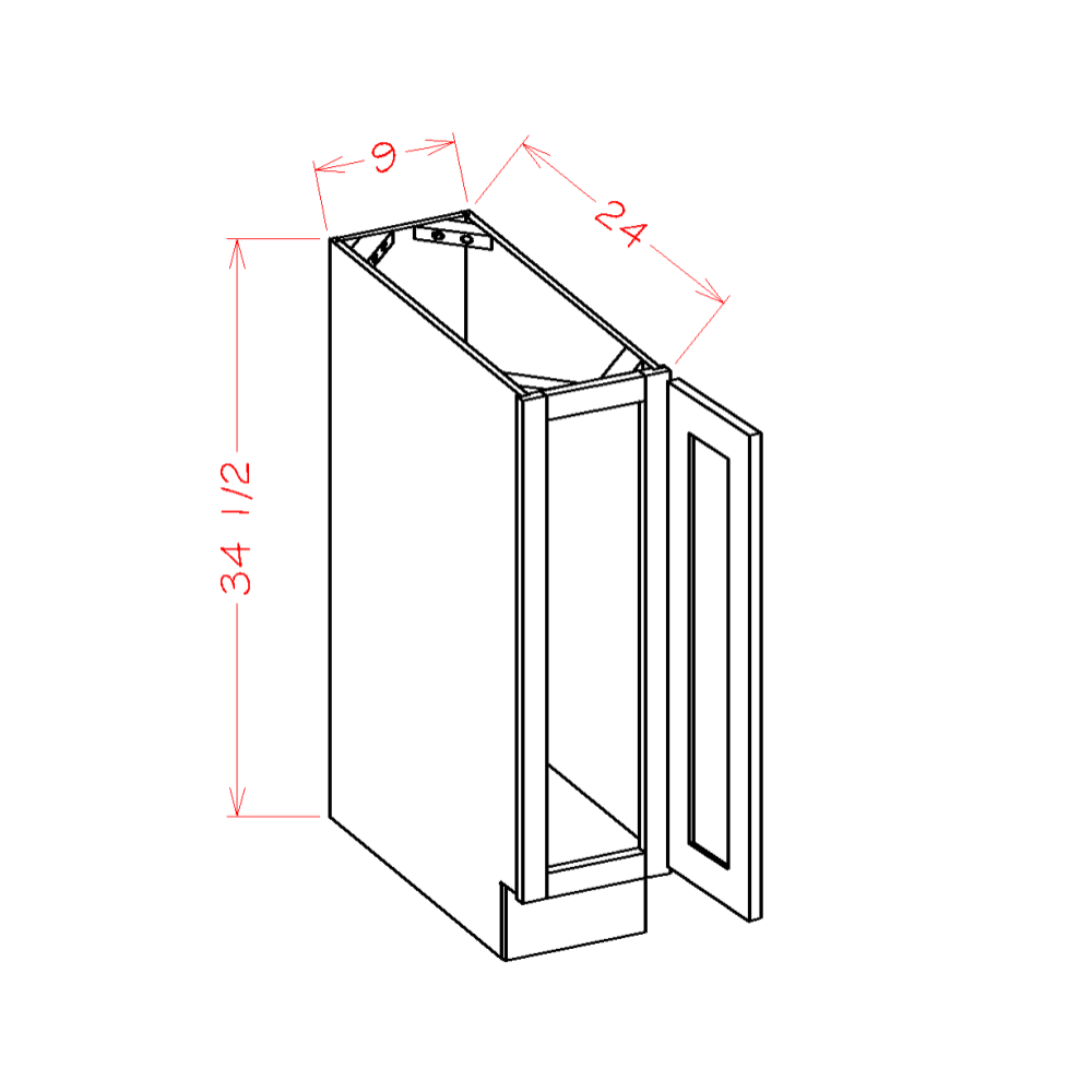 Provincial 9" Full Height Door Base Cabinet