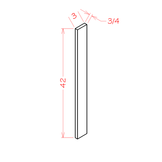 Amishwerks Cherry Unfinished Accessories Cherry Unfinished 3" x 42" Filler