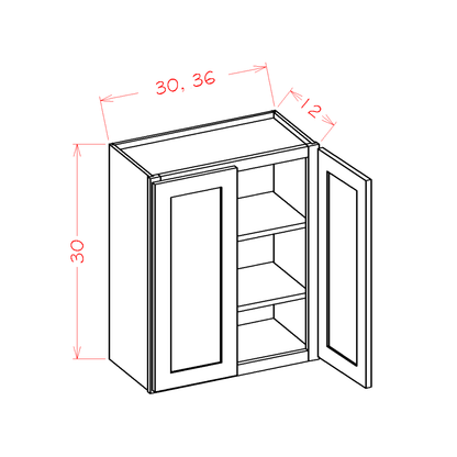 Amishwerks Cherry Unfinished Wall Cabinets Cherry Unfinished 30" x 30" Wall Cabinet