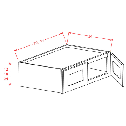 Amishwerks Cherry Unfinished Wall Cabinets Cherry Unfinished 36" x 12" x 24" Refrigerator Wall Cabinet