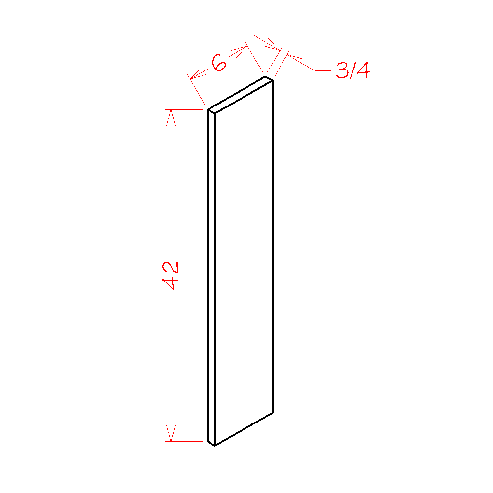 Amishwerks Espresso Accessories Espresso 6" x 42" Wall Filler