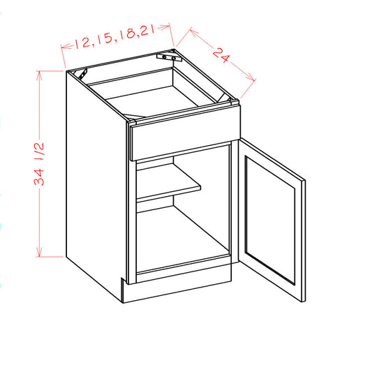 Amishwerks Espresso Base Cabinets Espresso 12" Base Cabinet