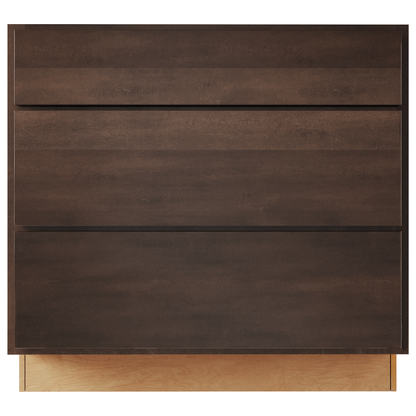 Amishwerks Espresso Base Cabinets Espresso 15" 3-Drawer Base Cabinet
