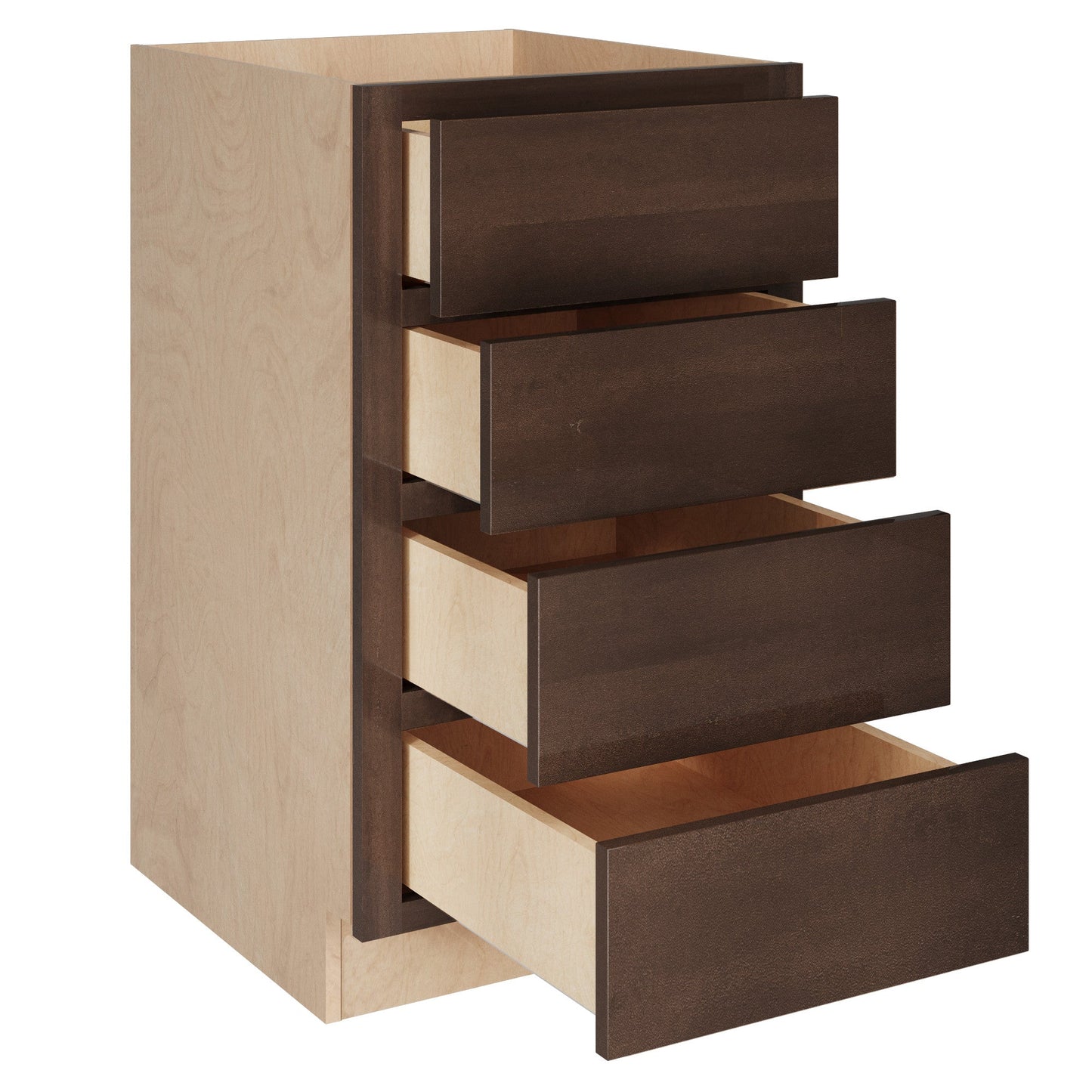 Amishwerks Espresso Base Cabinets Espresso 18" 4-Drawer Base Cabinet