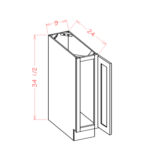 Amishwerks Espresso Base Cabinets Espresso 9" Full Height Door Base Cabinet