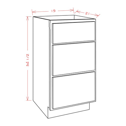 Amishwerks Espresso Bathroom Vanities Espresso 15" Bathroom Vanity 3-Drawer Base Cabinet