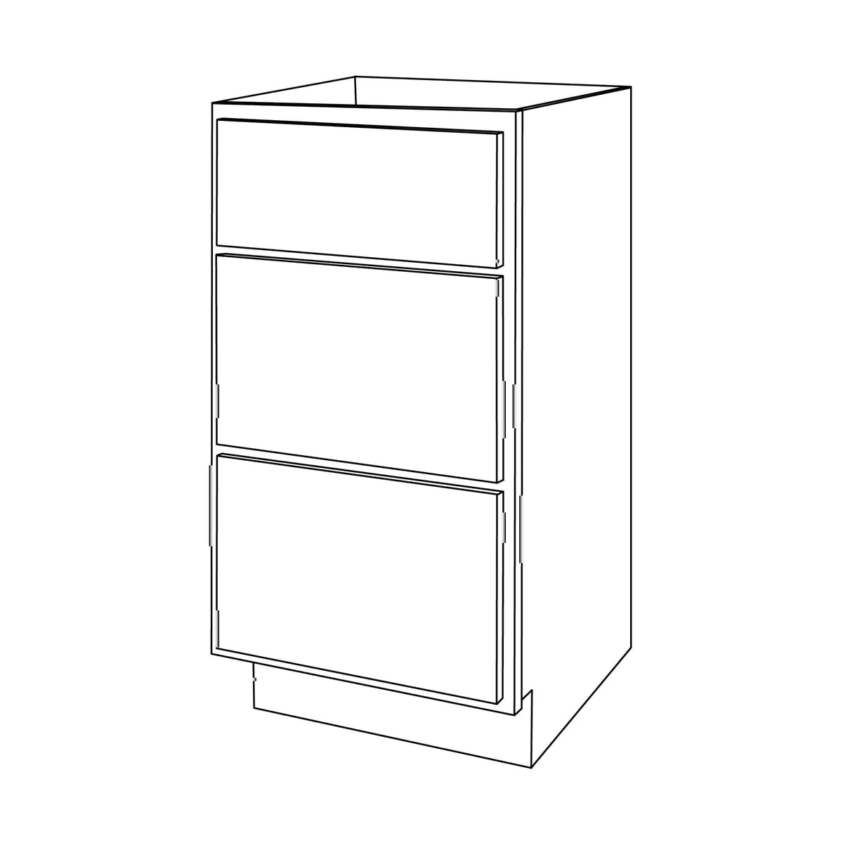 Amishwerks Espresso Bathroom Vanities Espresso 15" Bathroom Vanity 3-Drawer Base Cabinet