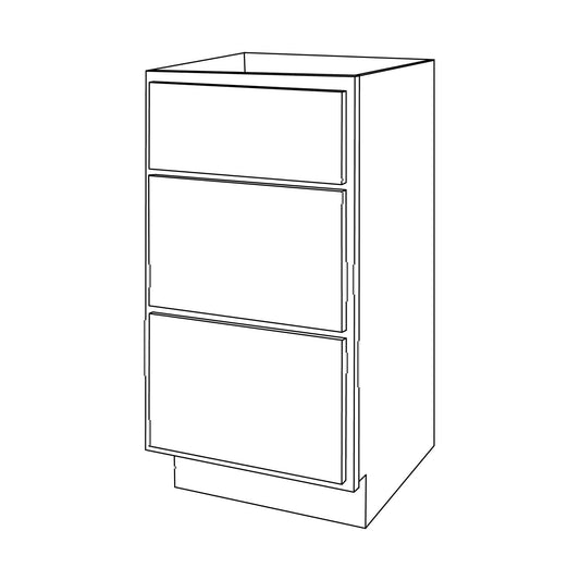 Amishwerks Espresso Bathroom Vanities Espresso 15" Bathroom Vanity 3-Drawer Base Cabinet