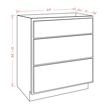 Amishwerks Espresso Bathroom Vanities Espresso 24" Bathroom Vanity 3-Drawer Base Cabinet