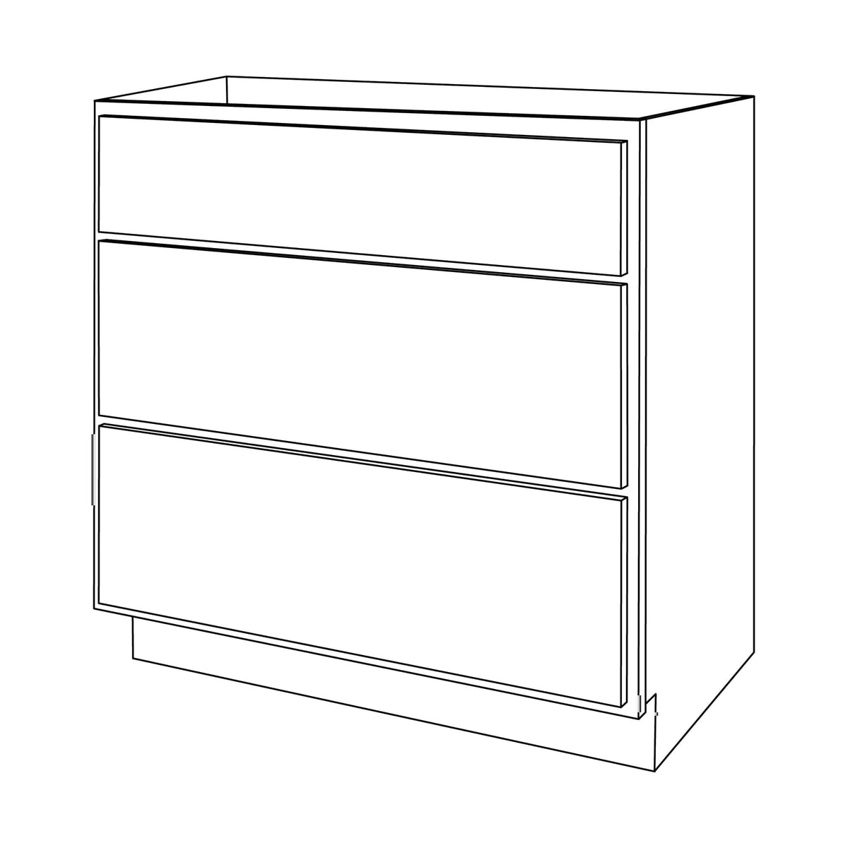 Amishwerks Espresso Bathroom Vanities Espresso 30" Bathroom Vanity 3-Drawer Base Cabinet