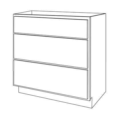 Amishwerks Espresso Bathroom Vanities Espresso 30" Bathroom Vanity 3-Drawer Base Cabinet