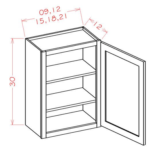 Amishwerks Espresso Wall Cabinets Espresso 12" x 30" Wall Cabinet