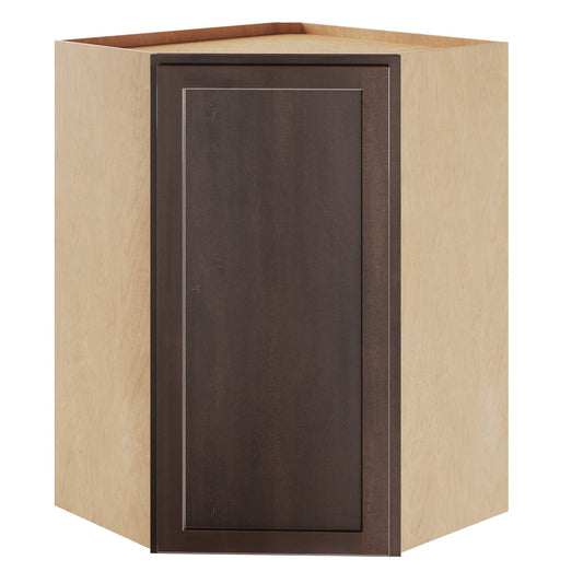 Amishwerks Espresso Wall Cabinets Espresso 24" x 30" Diagonal Corner Wall Cabinet