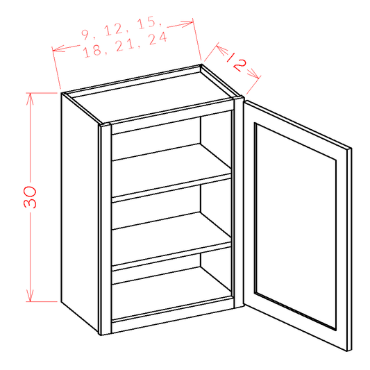 Amishwerks Espresso Wall Cabinets Espresso 24" x 30" Wall Cabinet