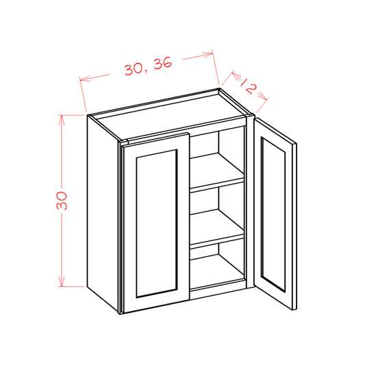 Amishwerks Espresso Wall Cabinets Espresso 30" x 30" Wall Cabinet