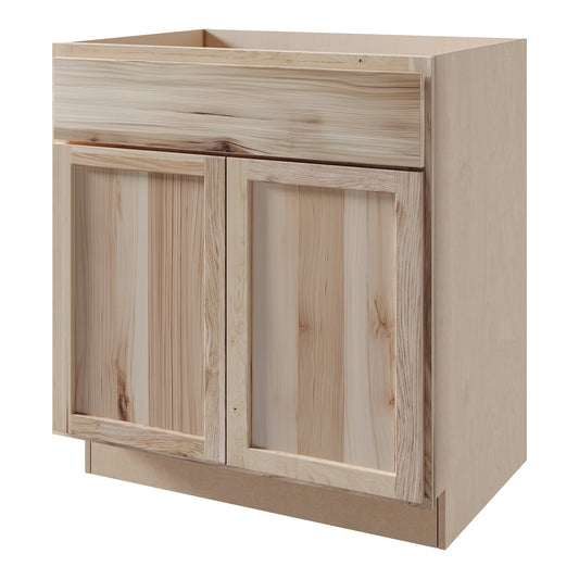 Amishwerks Hickory Unfinished Bathroom Vanities Hickory Unfinished 30" Bathroom Vanity Sink Base Cabinet