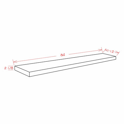 Rustic White Oak Unfinished 84" Floating Shelf