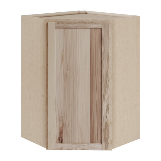 Amishwerks Hickory Unfinished Wall Cabinets Hickory Unfinished 24" x 30" Diagonal Corner Wall Cabinet