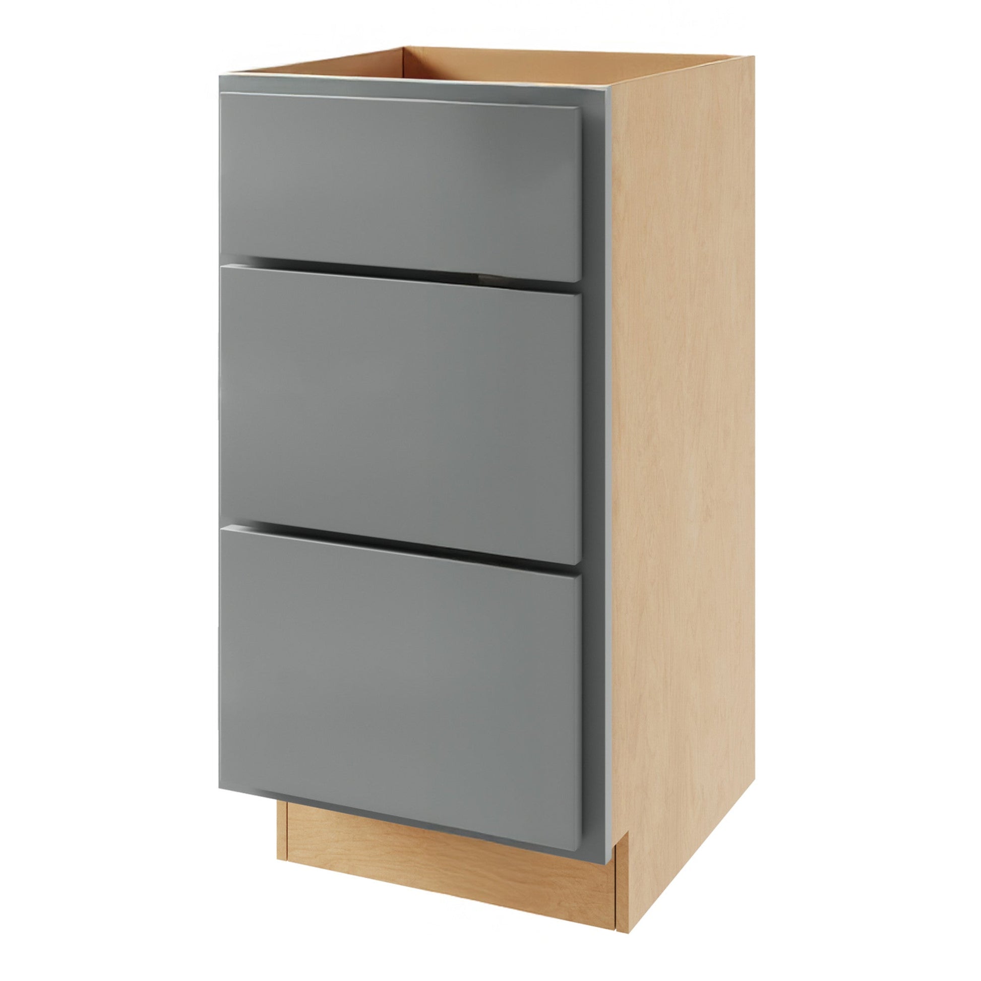 Amishwerks Magnetic Grey Base Cabinets Magnetic Grey 15" 3-Drawer Base Cabinet